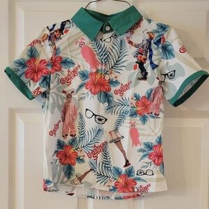 Boys Botton Down w/ "A Christmas Story" Colorful Graphic Short Sleeve Shirt
